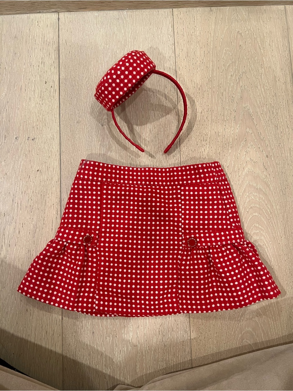 Janie and Jack Red & White Polka Dot Skirt Set